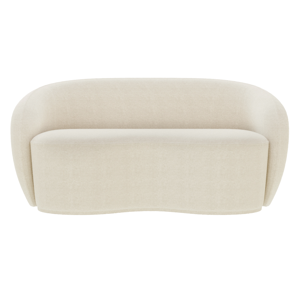 Sofá Living Decorativo 180cm 2 Lugares Íbis Encosto Fixo Bouclê Off White G33 - Gran Belo
