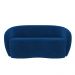Sofá Living Decorativo 180cm 2 Lugares Íbis Encosto Fixo Veludo Azul Marinho G33 - Gran Belo