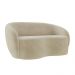 Sofá Living Decorativo 180cm 2 Lugares Íbis Encosto Fixo Veludo Bege G33 - Gran Belo