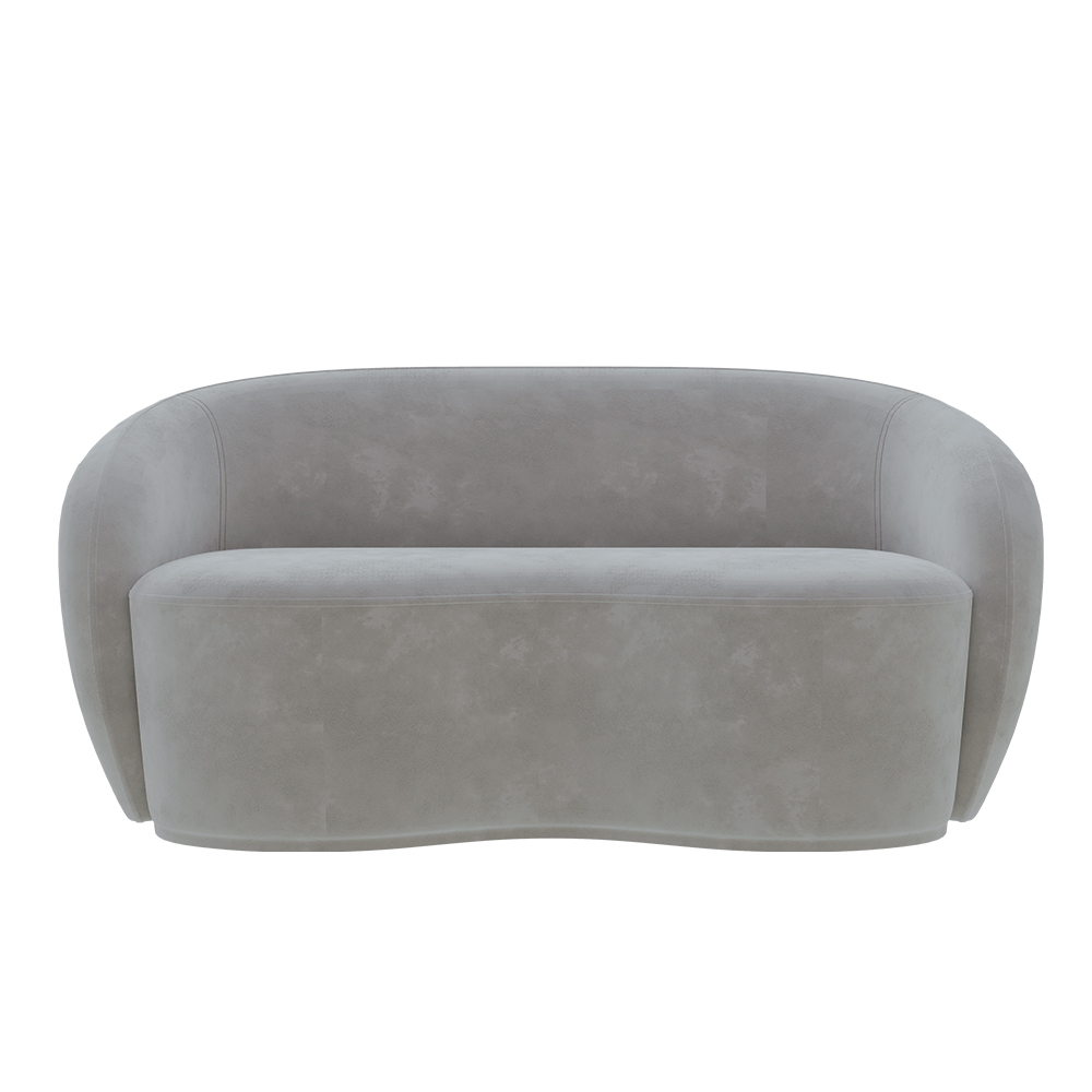 Sofá Living Decorativo 180cm 2 Lugares Íbis Encosto Fixo Veludo Cinza G33 - Gran Belo