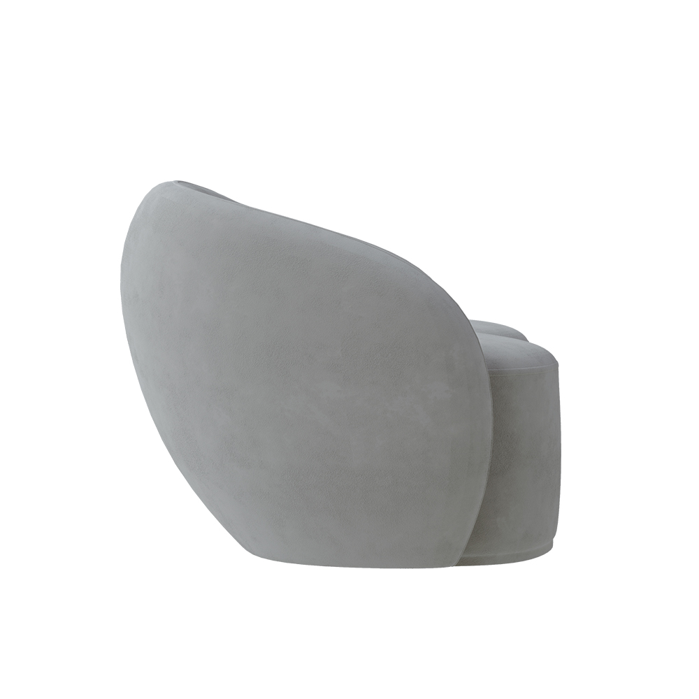 Sofá Living Decorativo 180cm 2 Lugares Íbis Encosto Fixo Veludo Cinza G33 - Gran Belo