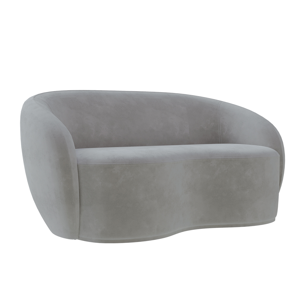 Sofá Living Decorativo 180cm 2 Lugares Íbis Encosto Fixo Veludo Cinza G33 - Gran Belo