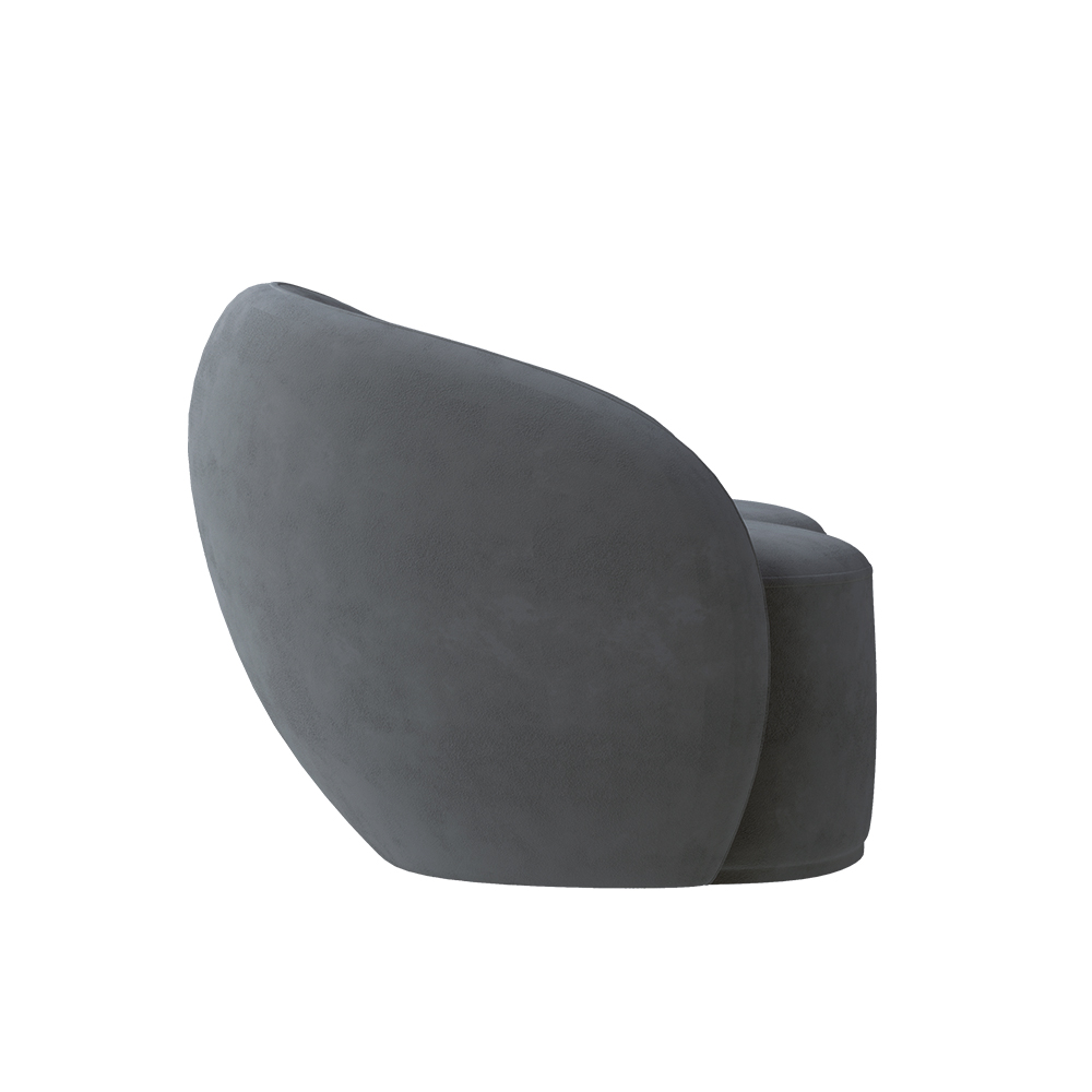 Sofá Living Decorativo 180cm 2 Lugares Íbis Encosto Fixo Veludo Grafite G33 - Gran Belo