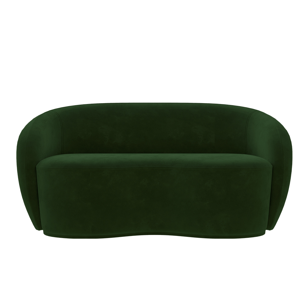 Sofá Living Decorativo 180cm 2 Lugares Íbis Encosto Fixo Veludo Verde G33 - Gran Belo
