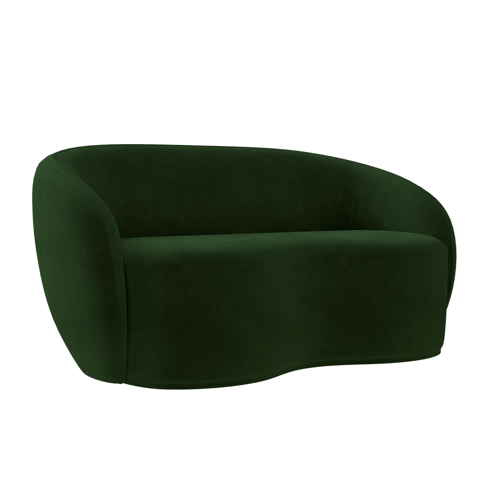 Sofá Living Decorativo 180cm 2 Lugares Íbis Encosto Fixo Veludo Verde G33 - Gran Belo
