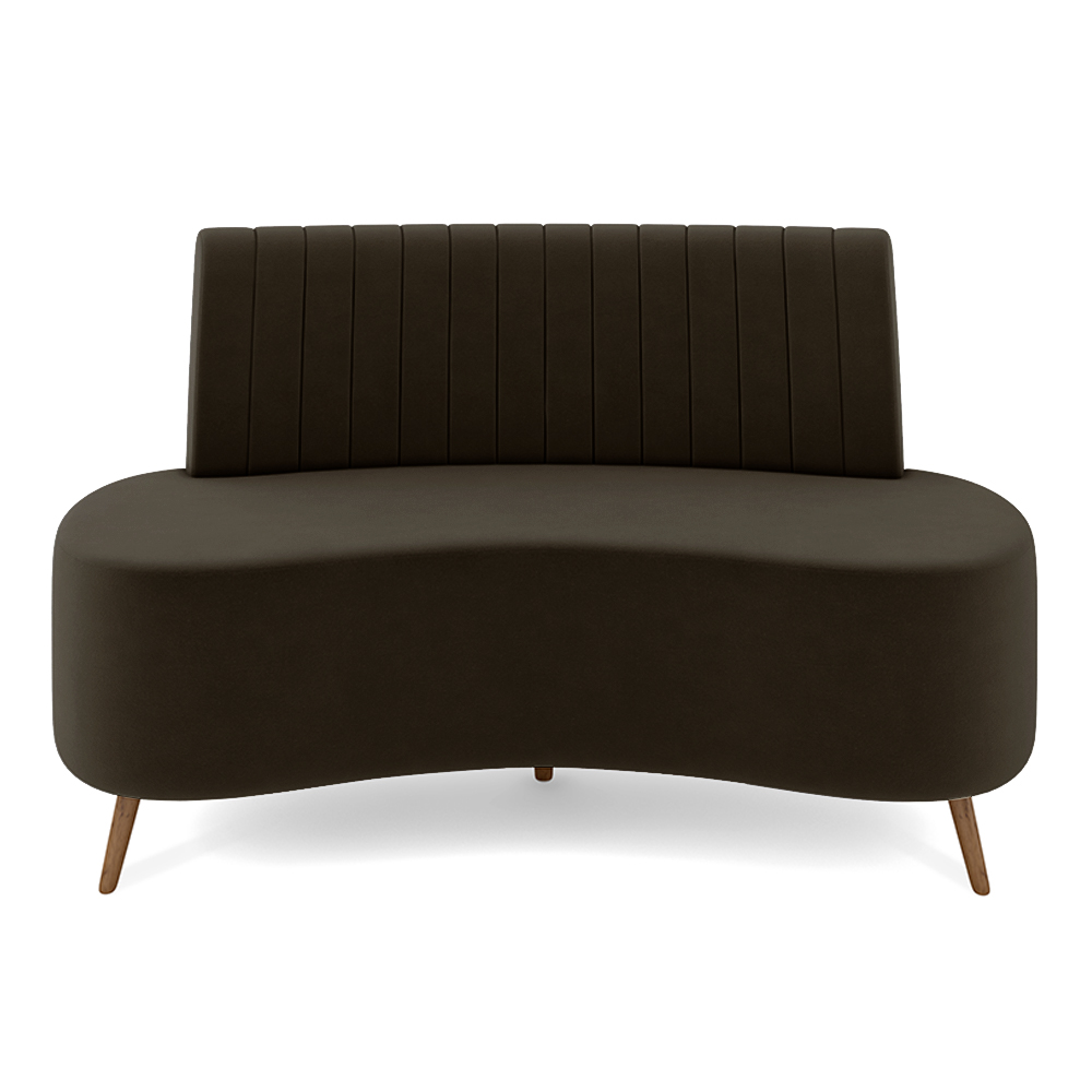 Sofá Living Decorativo 2 Lugares 1,35M Katara Marrom Veludo G33 - Gran Belo