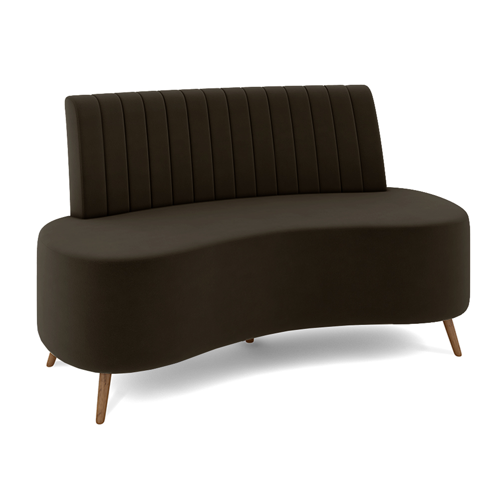 Sofá Living Decorativo 2 Lugares 1,35M Katara Marrom Veludo G33 - Gran Belo