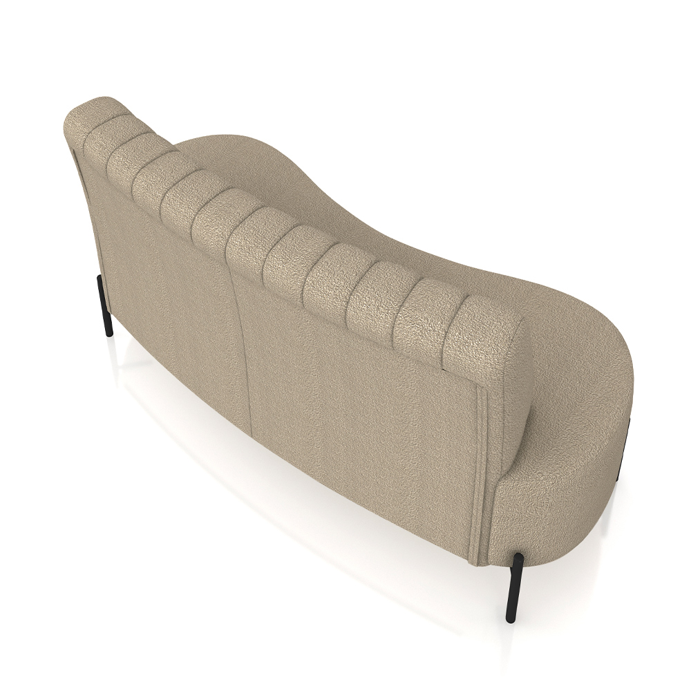 Sofá Living Decorativo 2 Lugares 1,35M Katara Pés de Ferro Bouclê Bege G33 - Gran Belo