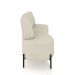 Sofá Living Decorativo 2 Lugares 1,35M Katara Pés de Ferro Bouclê Off White G33 - Gran Belo
