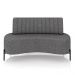 Sofá Living Decorativo 2 Lugares 1,35M Katara Pés de Ferro Linho Grafite G33 - Gran Belo