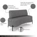 Sofá Living Decorativo 2 Lugares 1,35M Katara Pés de Ferro Linho Grafite G33 - Gran Belo
