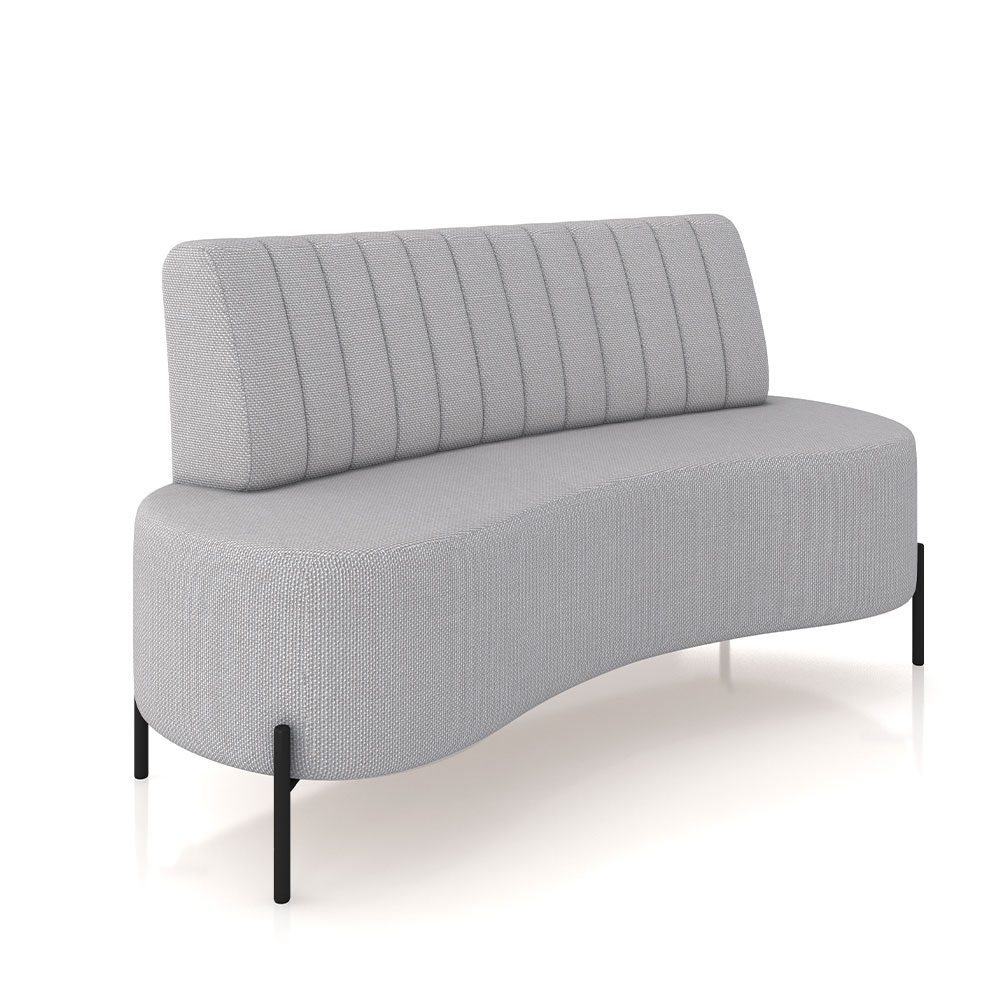 Sofá Living Decorativo 2 Lugares 1,35M Katara Pés de Ferro Linho Rústico Cinza G33 - Gran Belo