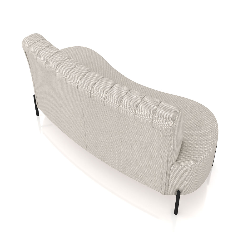 Sofá Living Decorativo 2 Lugares 1,35M Katara Pés de Ferro Linho Rústico Off White G33 - Gran Belo