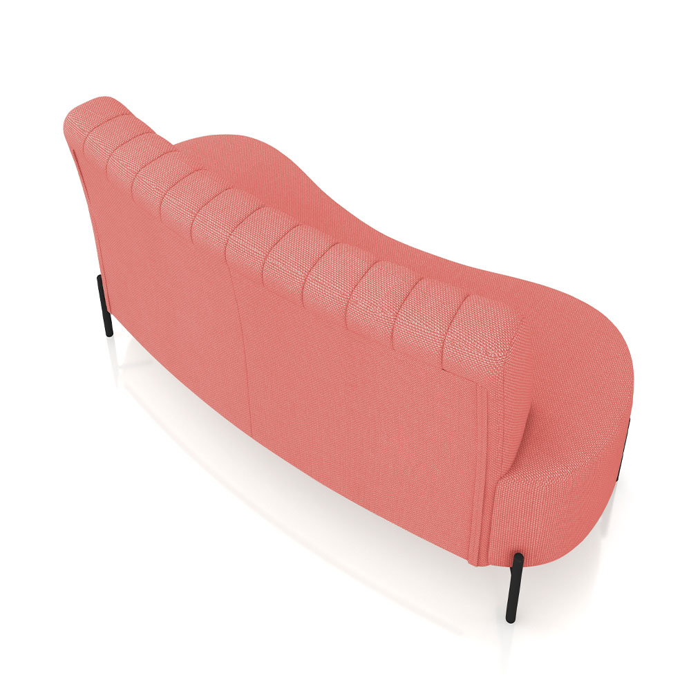 Sofá Living Decorativo 2 Lugares 1,35M Katara Pés de Ferro Linho Rústico Salmão G33 - Gran Belo