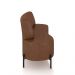 Sofá Living Decorativo 2 Lugares 1,35M Katara Pés de Ferro PU Manchado Marrom G33 - Gran Belo