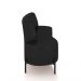 Sofá Living Decorativo 2 Lugares 1,35M Katara Pés de Ferro PU Manchado Preto G33 - Gran Belo