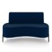 Sofá Living Decorativo 2 Lugares 1,35M Katara Pés de Ferro Veludo Azul G33 - Gran Belo
