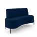 Sofá Living Decorativo 2 Lugares 1,35M Katara Pés de Ferro Veludo Azul G33 - Gran Belo