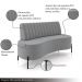 Sofá Living Decorativo 2 Lugares 1,35M Katara Pés de Ferro Veludo Cinza G33 - Gran Belo