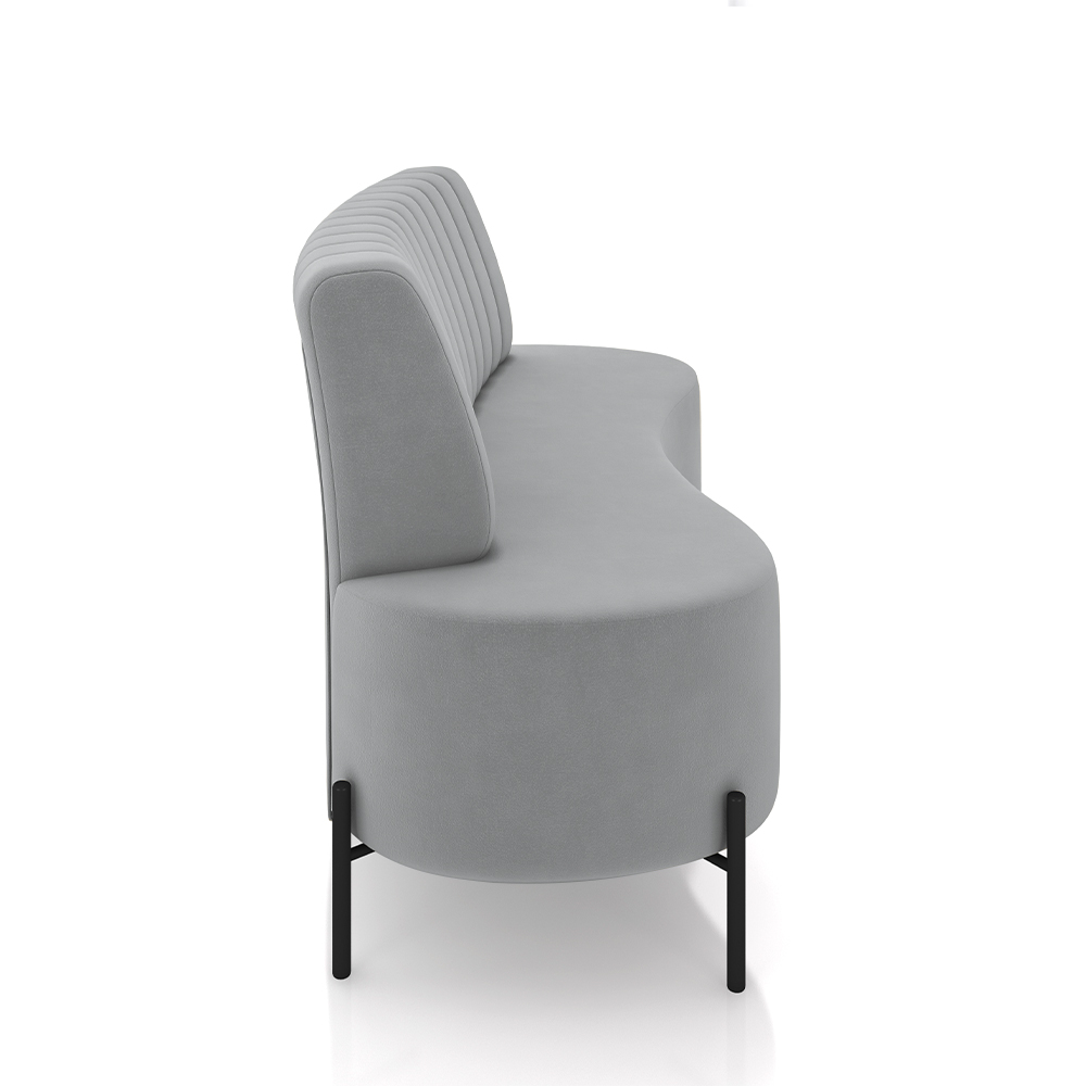 Sofá Living Decorativo 2 Lugares 1,35M Katara Pés de Ferro Veludo Cinza G33 - Gran Belo