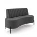 Sofá Living Decorativo 2 Lugares 1,35M Katara Pés de Ferro Veludo Grafite G33 - Gran Belo