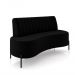 Sofá Living Decorativo 2 Lugares 1,35M Katara Pés de Ferro Veludo Preto G33 - Gran Belo