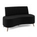Sofá Living Decorativo 2 Lugares 1,35M Katara Preto Veludo G33 - Gran Belo