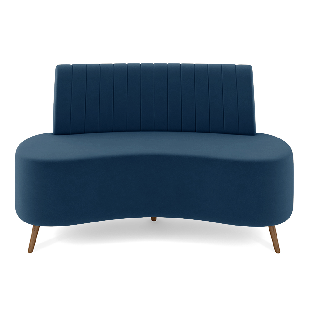 Sofá Living Decorativo 2 Lugares 1,60M Katara Azul Veludo G33 - Gran Belo