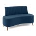 Sofá Living Decorativo 2 Lugares 1,60M Katara Azul Veludo G33 - Gran Belo