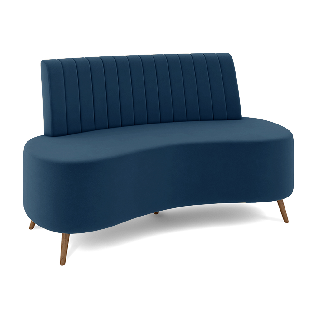 Sofá Living Decorativo 2 Lugares 1,60M Katara Azul Veludo G33 - Gran Belo