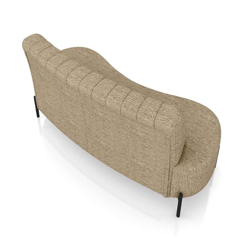 Sofá Living Decorativo 2 Lugares 1,60M Katara Pés de Ferro Linho Bege G33 - Gran Belo