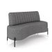 Sofá Living Decorativo 2 Lugares 1,60M Katara Pés de Ferro Linho Grafite G33 - Gran Belo
