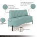 Sofá Living Decorativo 2 Lugares 1,60M Katara Pés de Ferro Linho Rústico Azul G33 - Gran Belo