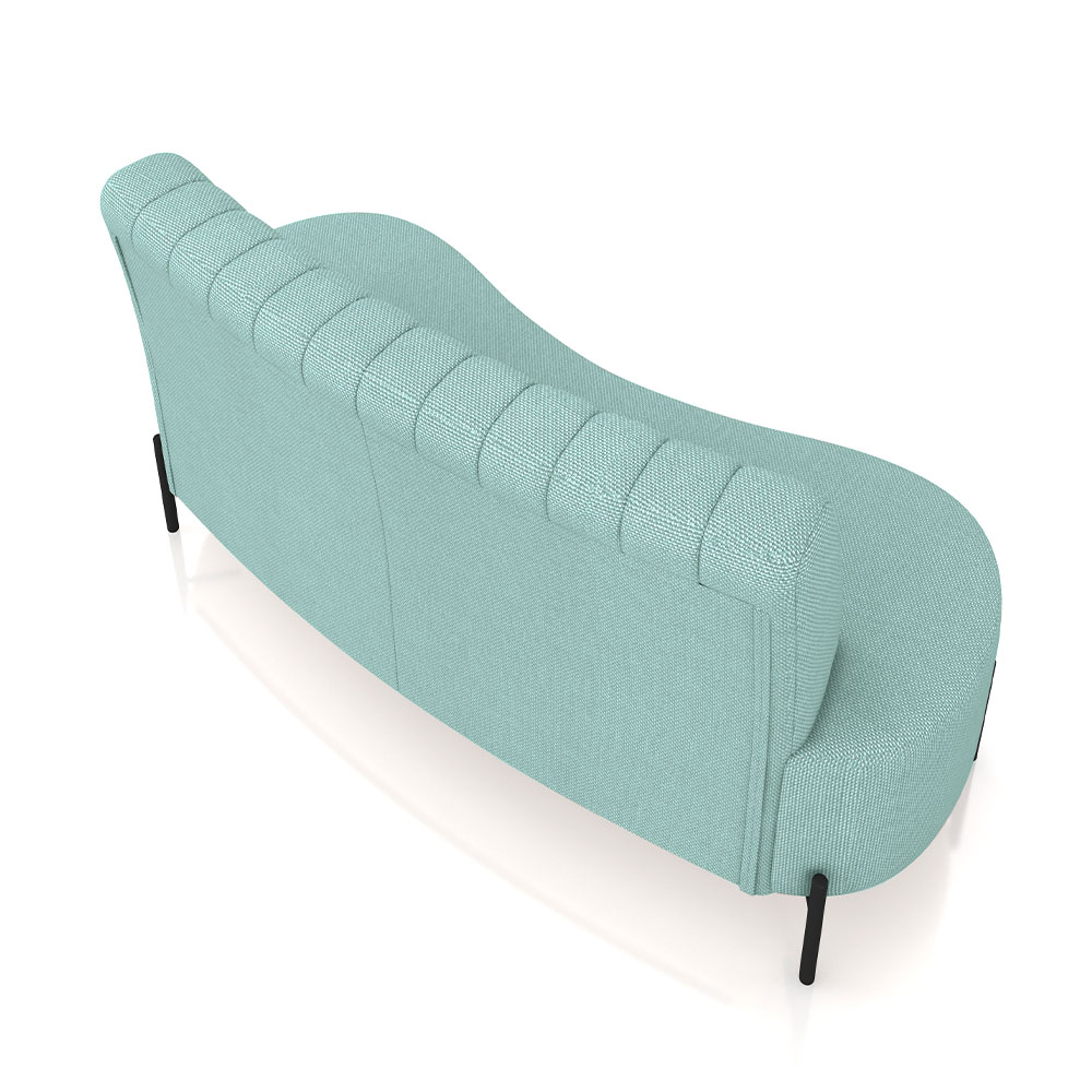 Sofá Living Decorativo 2 Lugares 1,60M Katara Pés de Ferro Linho Rústico Azul G33 - Gran Belo