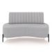 Sofá Living Decorativo 2 Lugares 1,60M Katara Pés de Ferro Linho Rústico Cinza G33 - Gran Belo