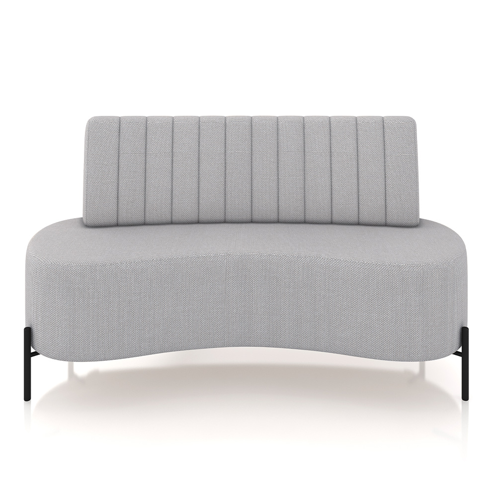 Sofá Living Decorativo 2 Lugares 1,60M Katara Pés de Ferro Linho Rústico Cinza G33 - Gran Belo