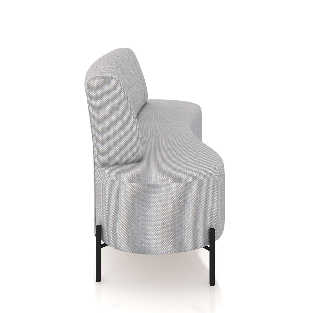 Sofá Living Decorativo 2 Lugares 1,60M Katara Pés de Ferro Linho Rústico Cinza G33 - Gran Belo