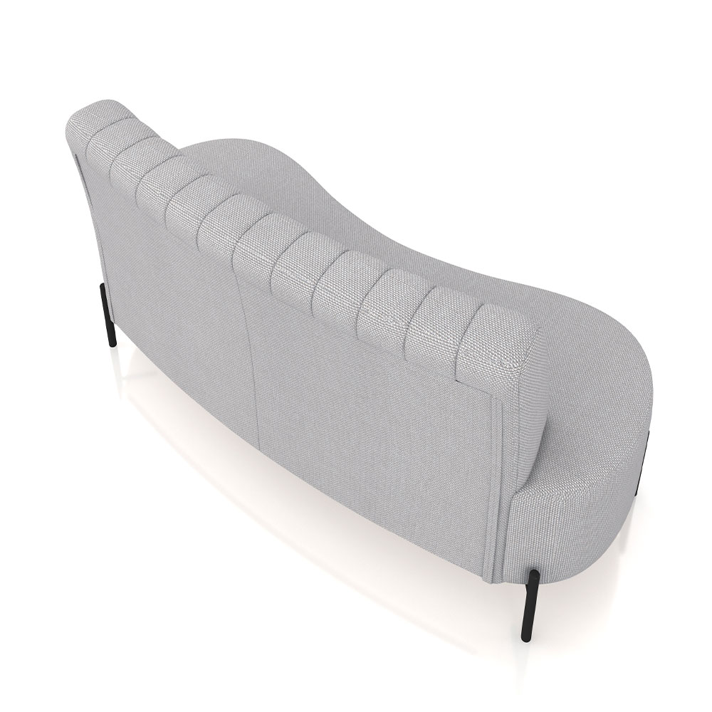 Sofá Living Decorativo 2 Lugares 1,60M Katara Pés de Ferro Linho Rústico Cinza G33 - Gran Belo