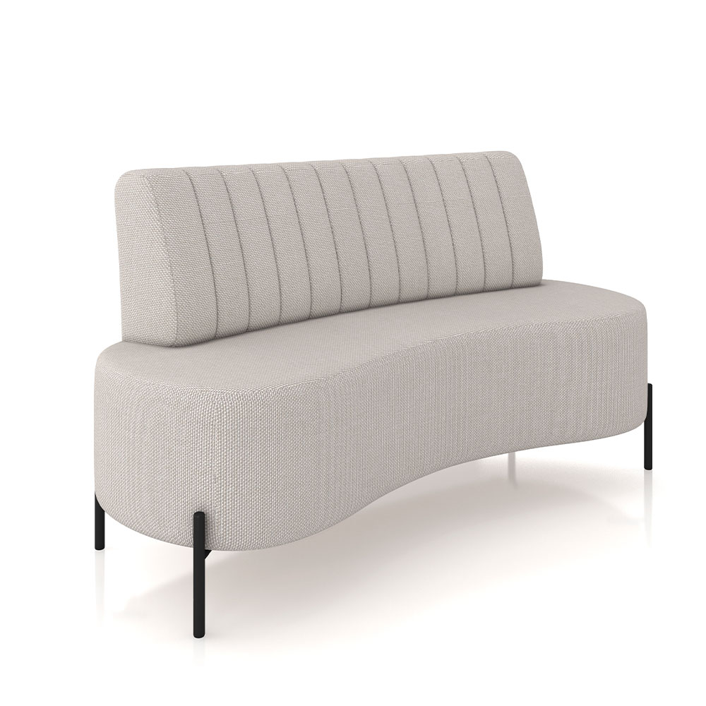 Sofá Living Decorativo 2 Lugares 1,60M Katara Pés de Ferro Linho Rústico Off White   G33 - Gran Belo