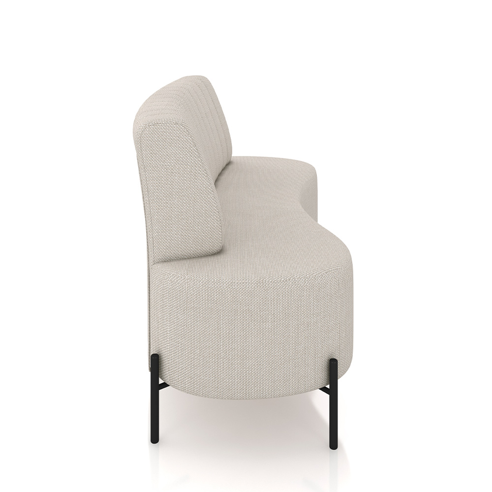 Sofá Living Decorativo 2 Lugares 1,60M Katara Pés de Ferro Linho Rústico Off White   G33 - Gran Belo