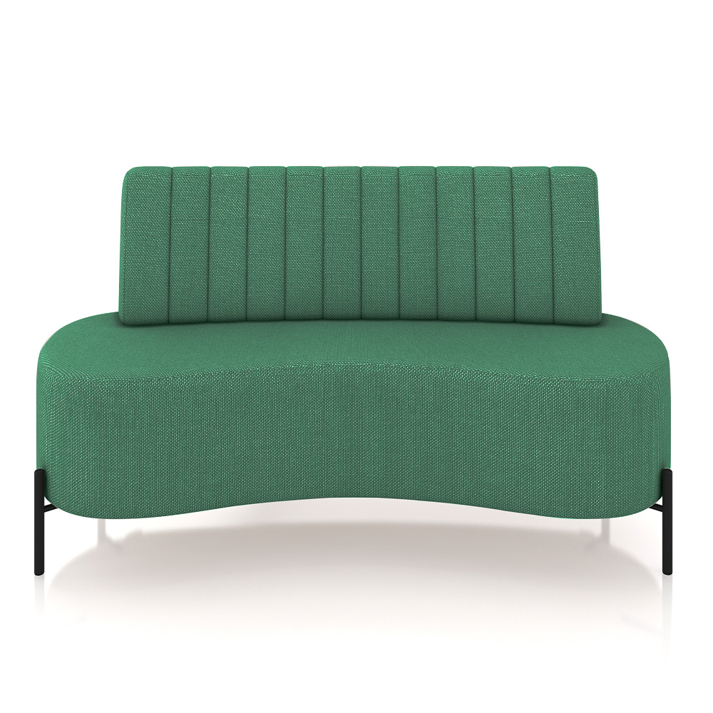 Sofá Living Decorativo 2 Lugares 1,60M Katara Pés de Ferro Linho Rústico Verde G33 - Gran Belo