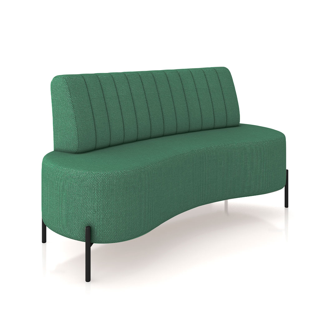 Sofá Living Decorativo 2 Lugares 1,60M Katara Pés de Ferro Linho Rústico Verde G33 - Gran Belo