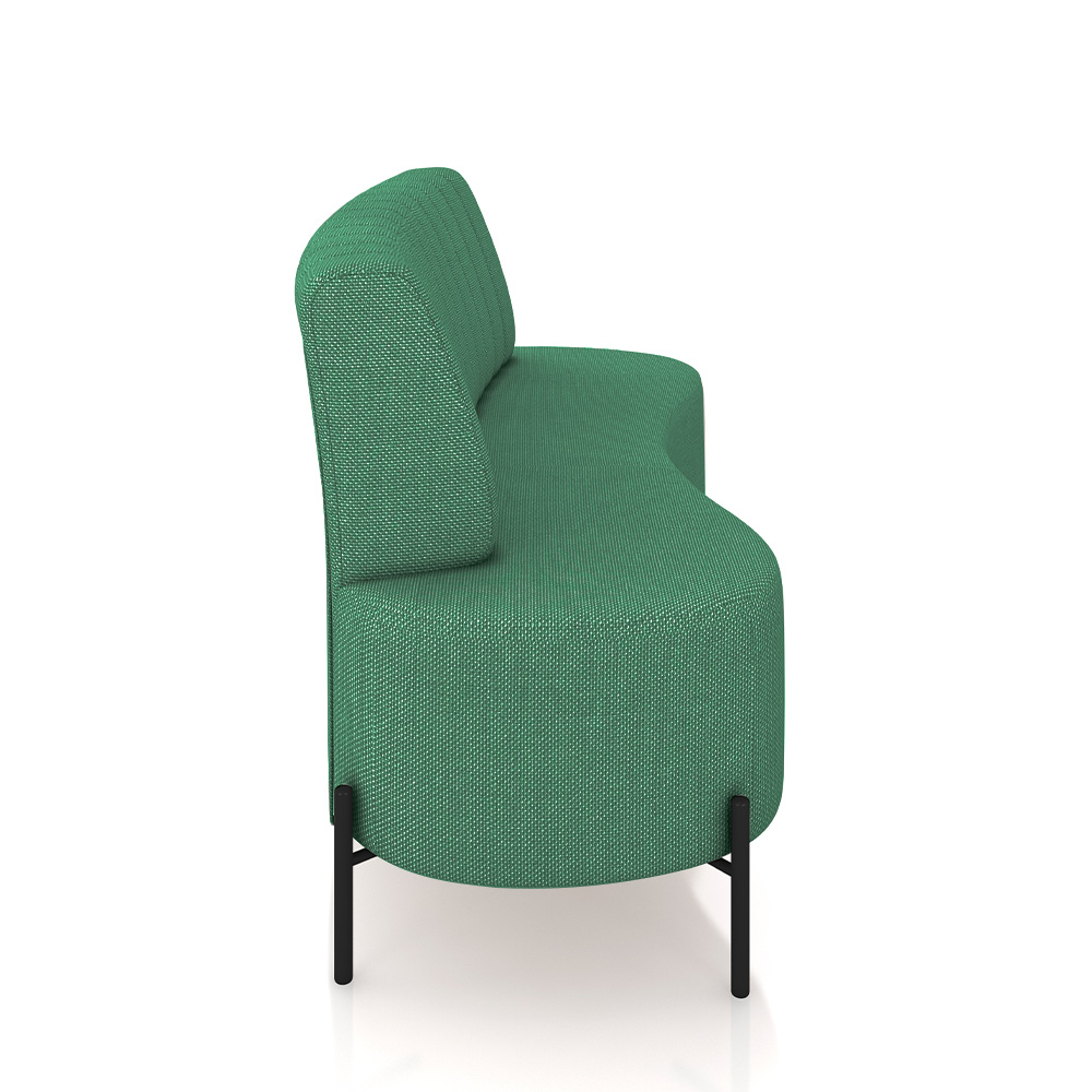 Sofá Living Decorativo 2 Lugares 1,60M Katara Pés de Ferro Linho Rústico Verde G33 - Gran Belo