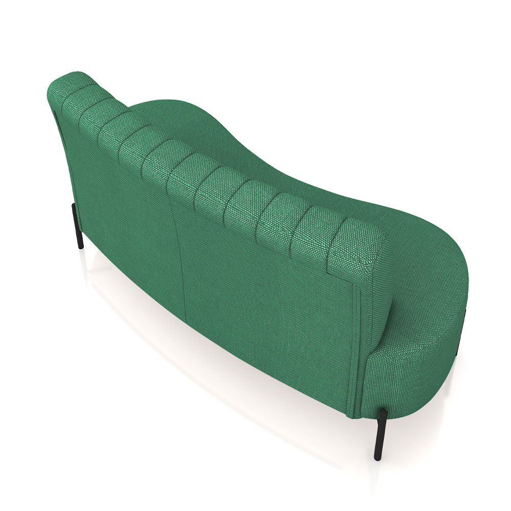 Sofá Living Decorativo 2 Lugares 1,60M Katara Pés de Ferro Linho Rústico Verde G33 - Gran Belo