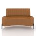 Sofá Living Decorativo 2 Lugares 1,60M Katara Pés de Ferro PU Caramelo G33 - Gran Belo