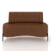 Sofá Living Decorativo 2 Lugares 1,60M Katara Pés de Ferro PU Marrom G33 - Gran Belo