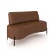 Sofá Living Decorativo 2 Lugares 1,60M Katara Pés de Ferro PU Marrom G33 - Gran Belo