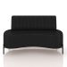 Sofá Living Decorativo 2 Lugares 1,60M Katara Pés de Ferro PU Preto G33 - Gran Belo
