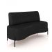 Sofá Living Decorativo 2 Lugares 1,60M Katara Pés de Ferro PU Preto G33 - Gran Belo