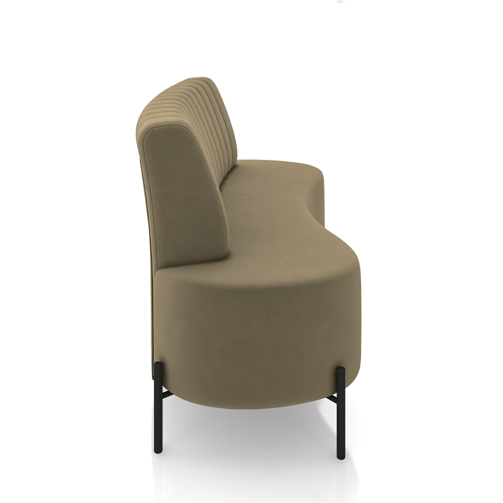 Sofá Living Decorativo 2 Lugares 1,60M Katara Pés de Ferro Veludo Castor G33 - Gran Belo